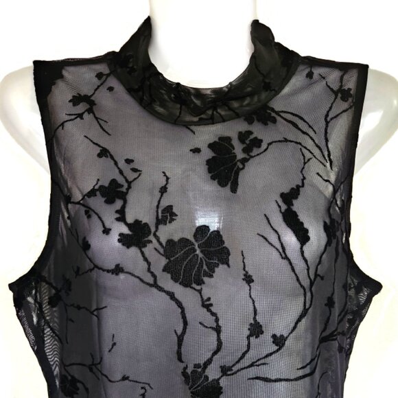 RW&CO. Sexy Sheer Mesh Floral Tope Size Large - Picture 2 of 4